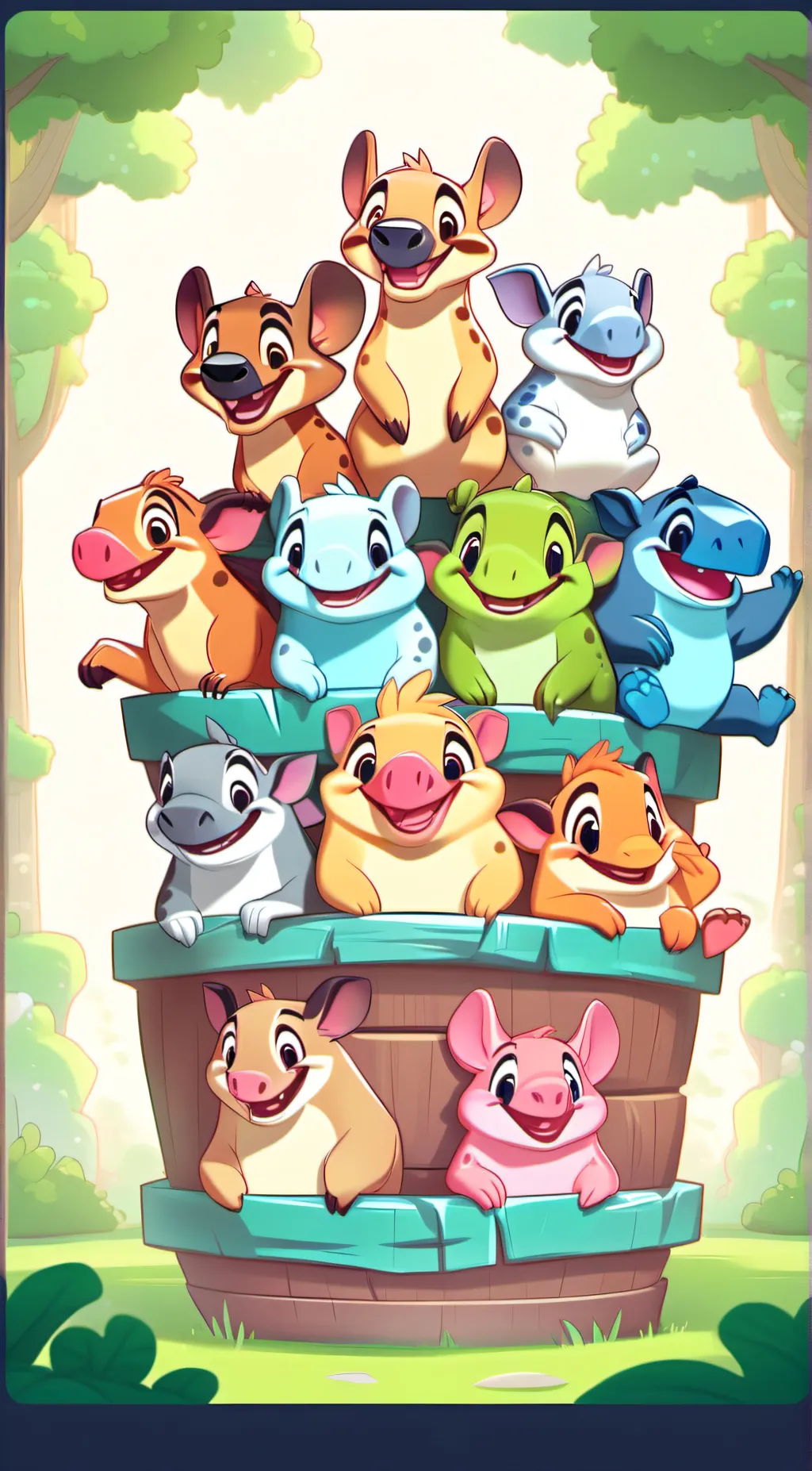 ai character: elemental smiling  background