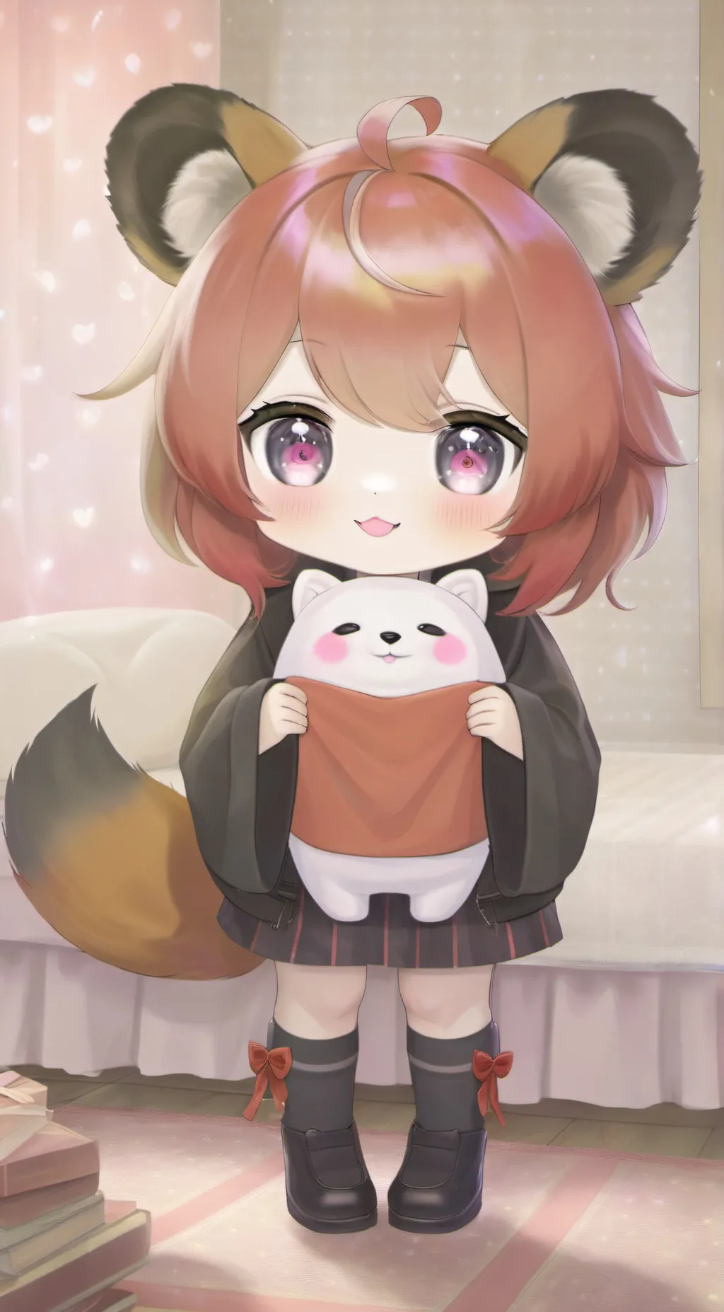 ai character: red panda girl background