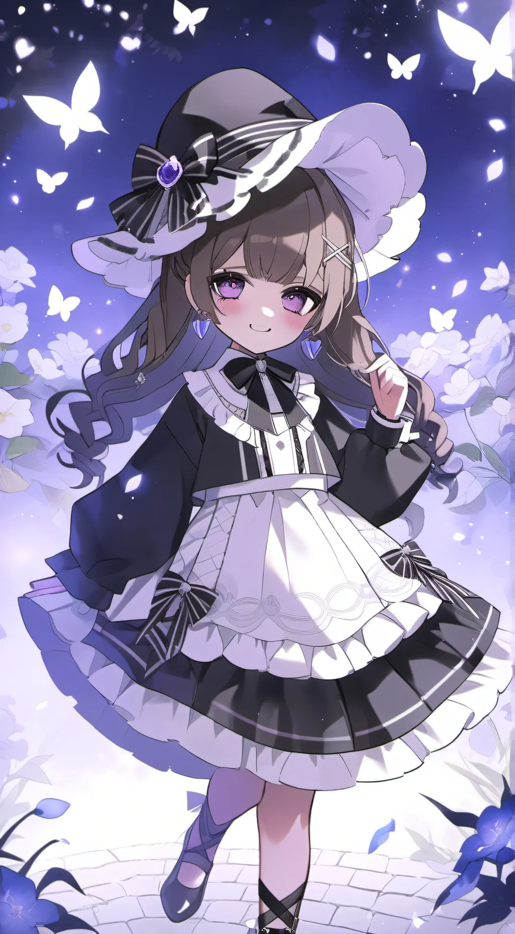 ai character: Violet background