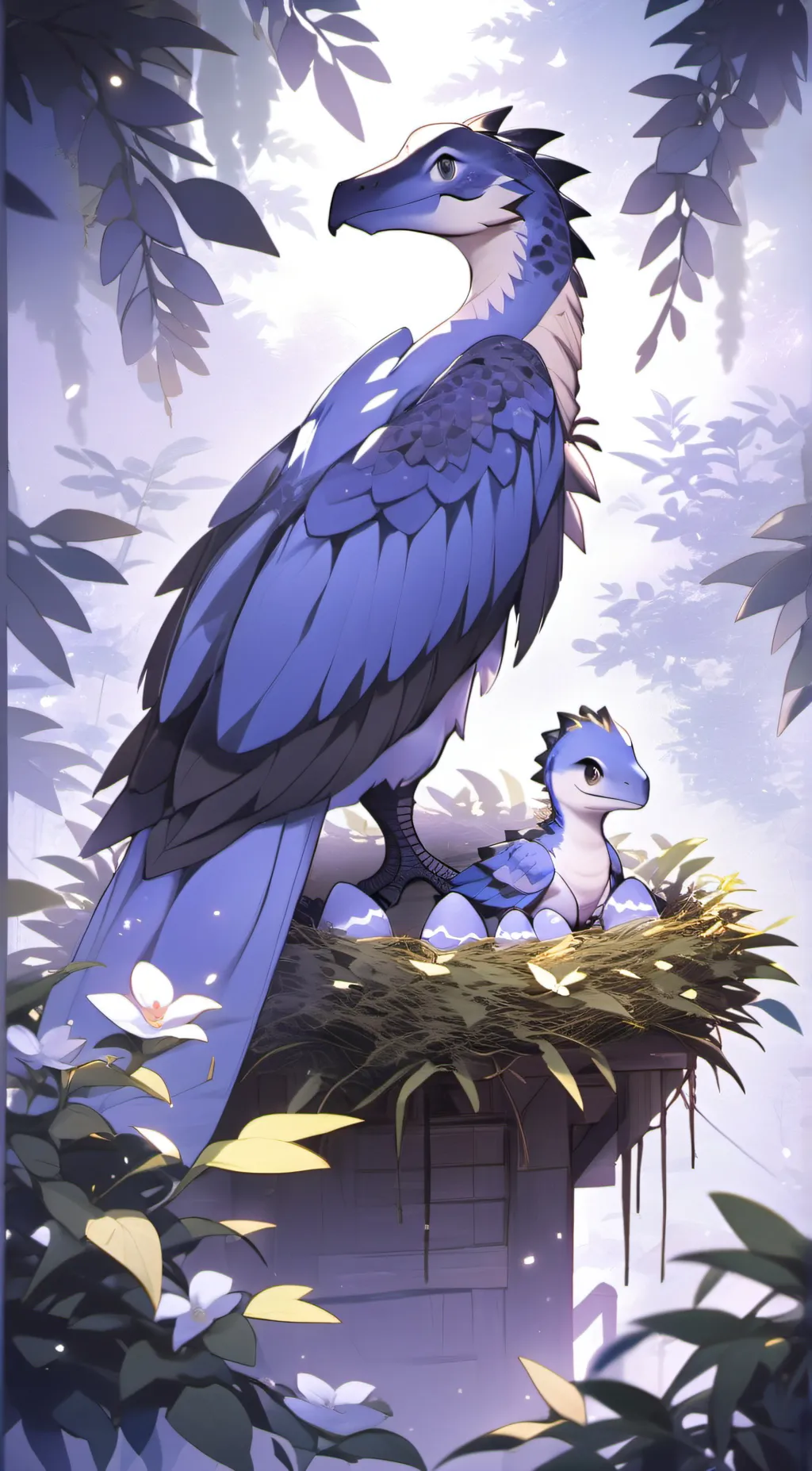 ai character: leaf background