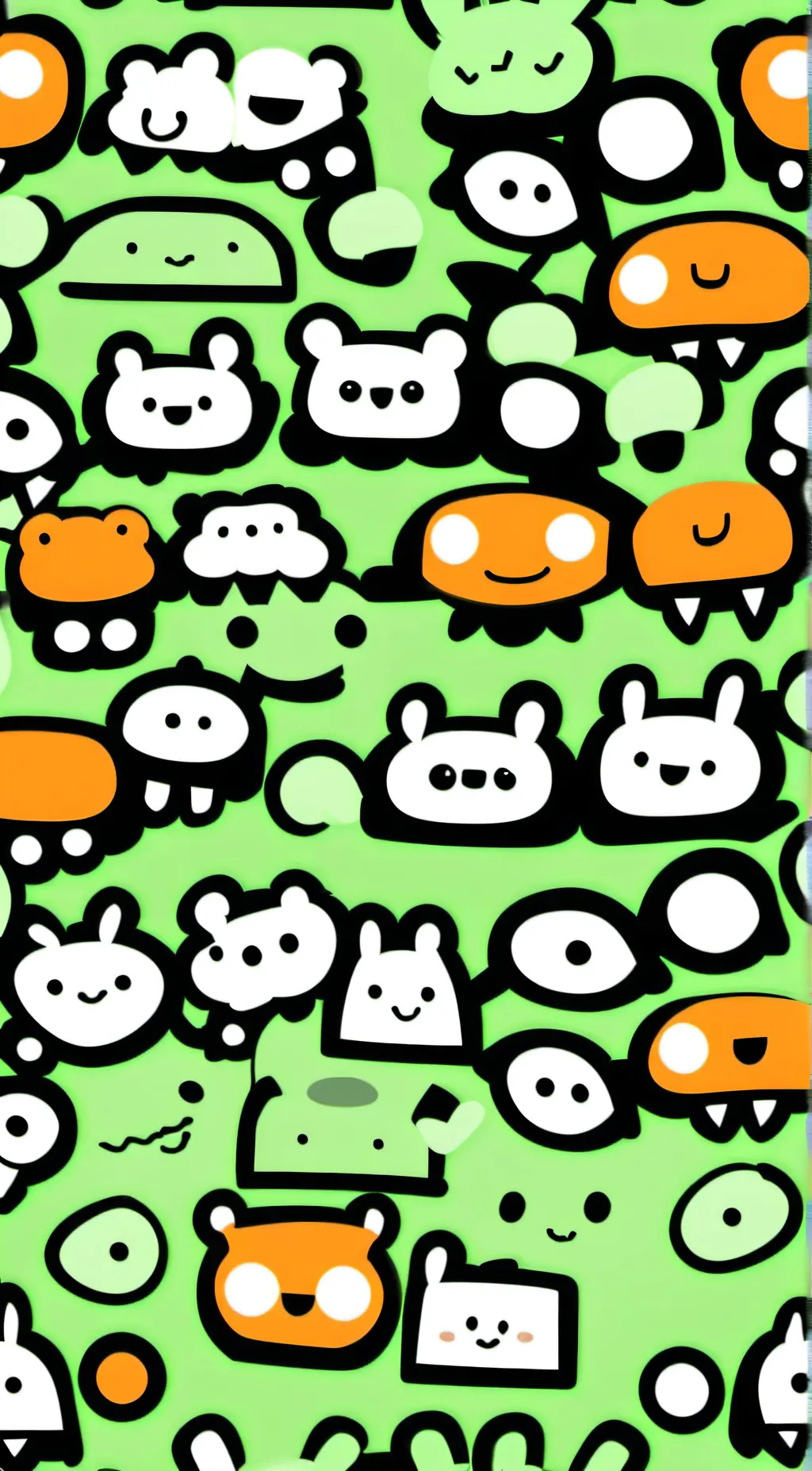 ai character: smiling critters background
