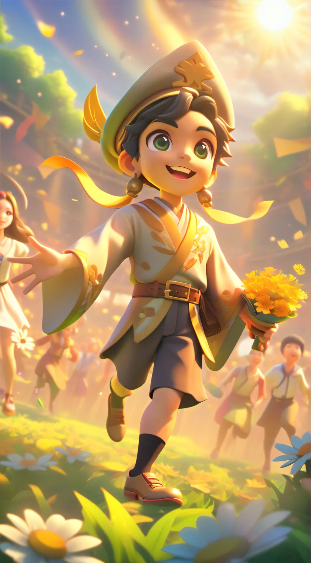 ai character: sun drop background