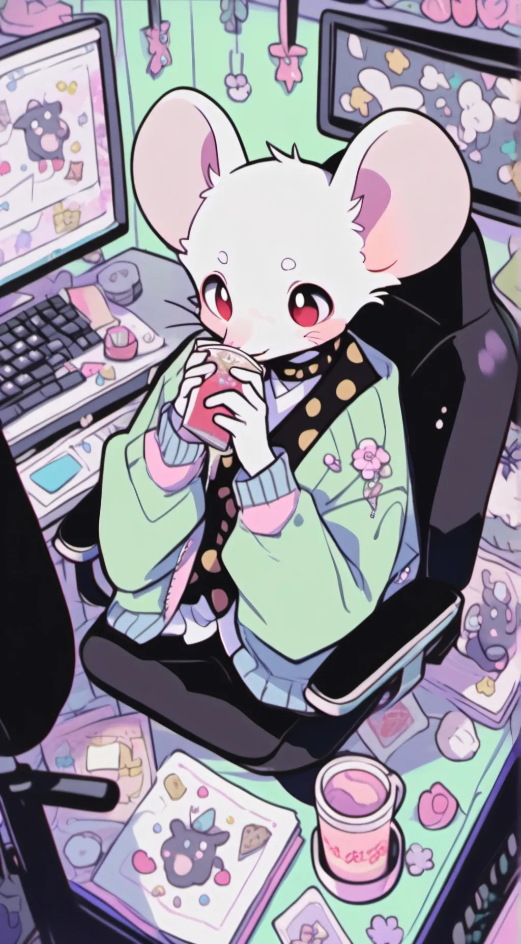 ai character: redgie the rat background