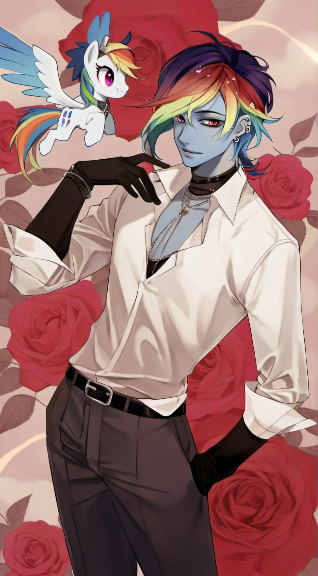 ai character: Male Rainbow Dash🌈 background