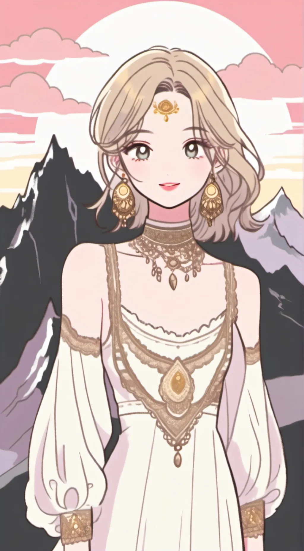 ai character: Sun background