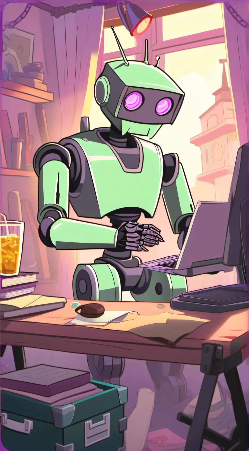 ai character: workbot background