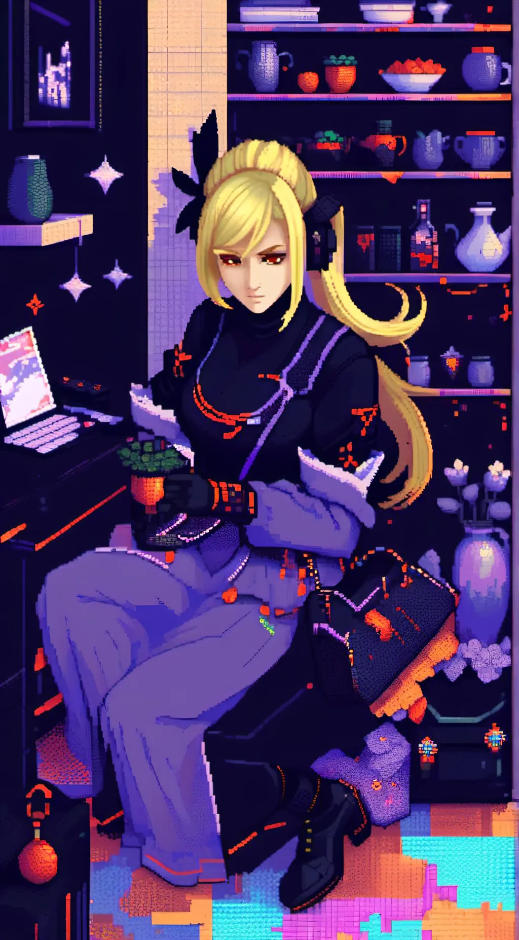 ai character: Fan girl hot  background