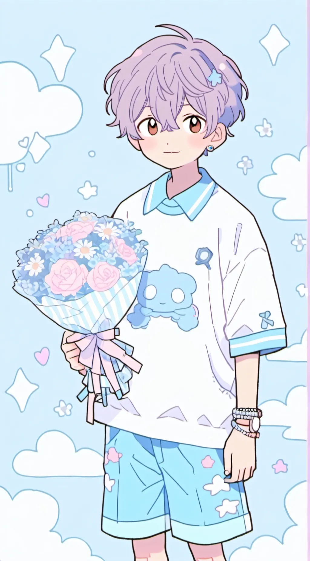 ai character: snow  background