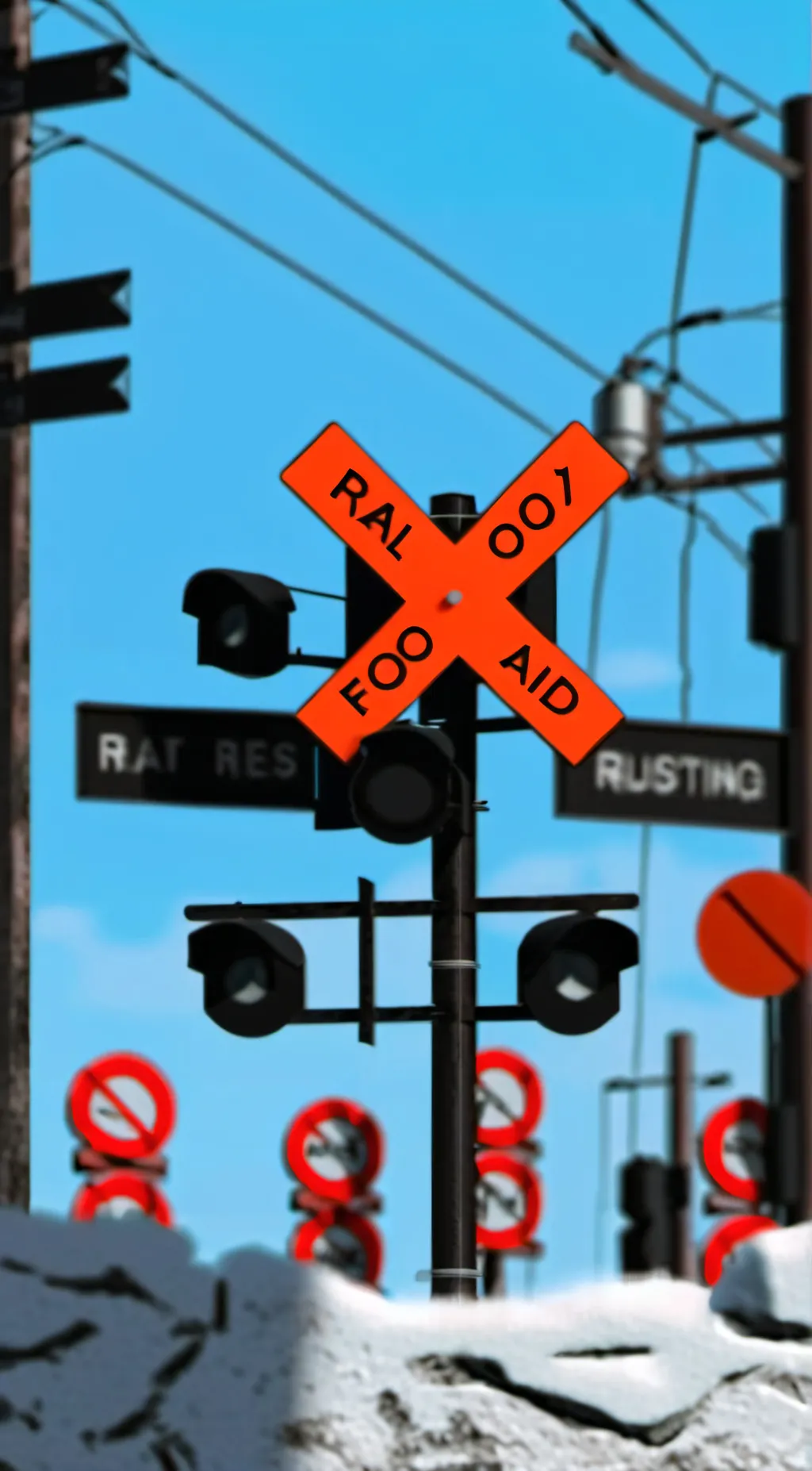 ai character: Level crossing  background