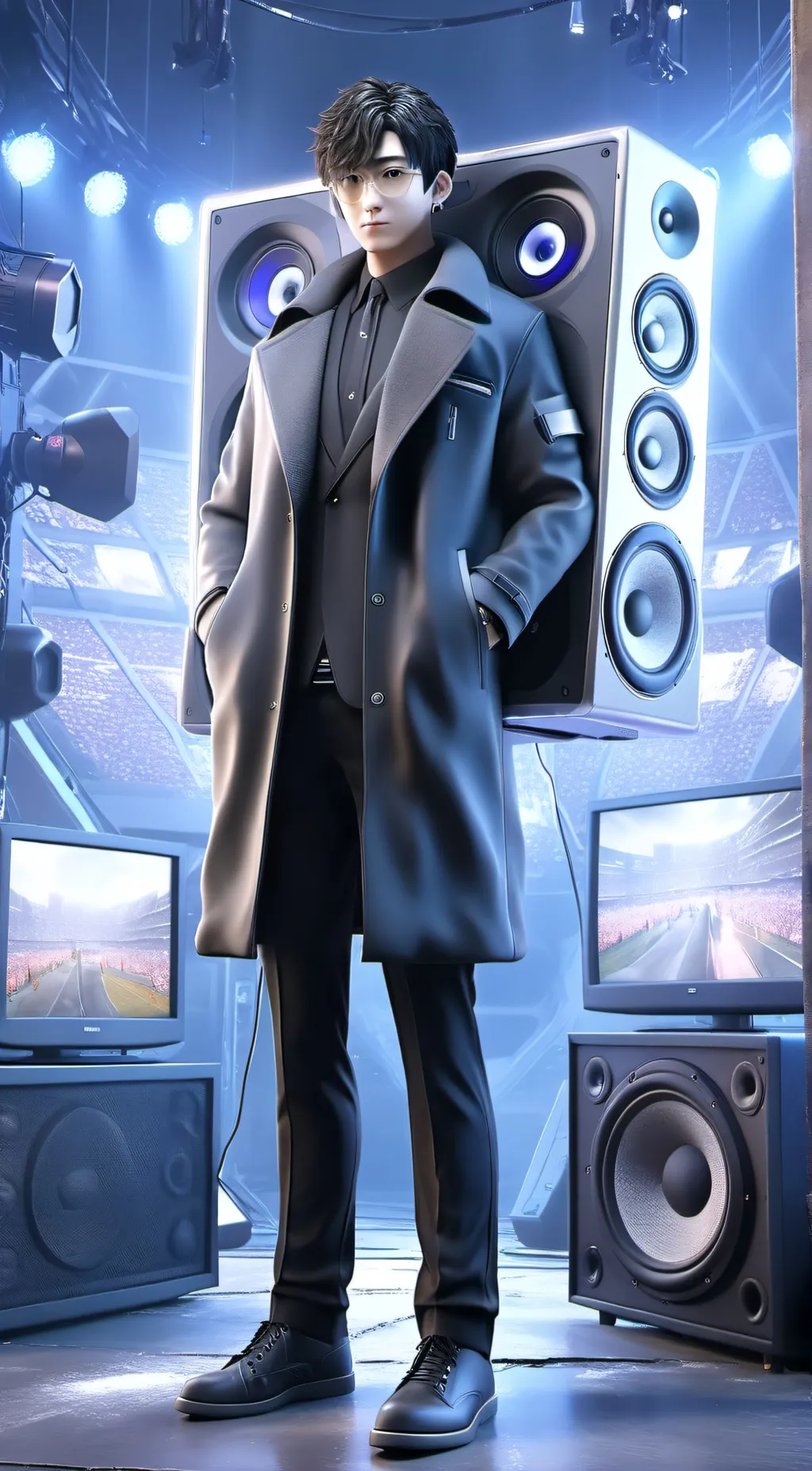 ai character: titan tv man background