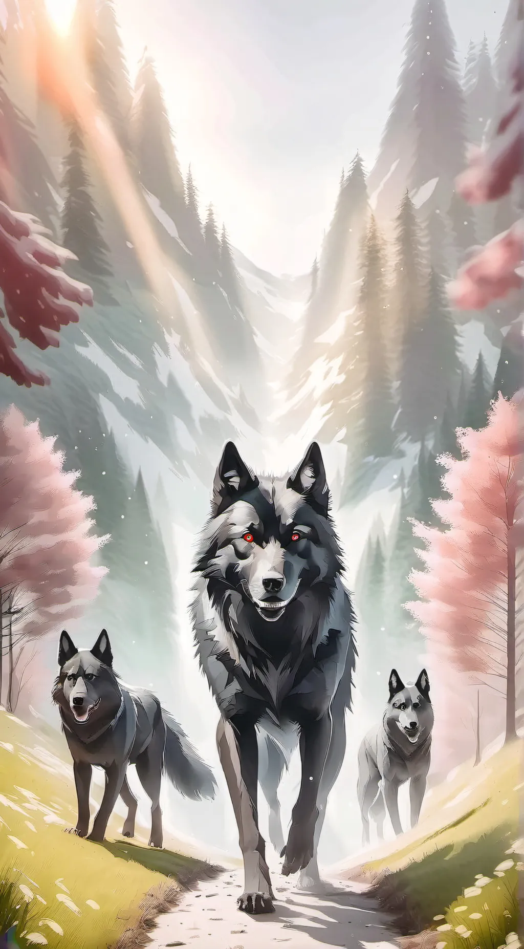 ai character: wolf Alpha  background