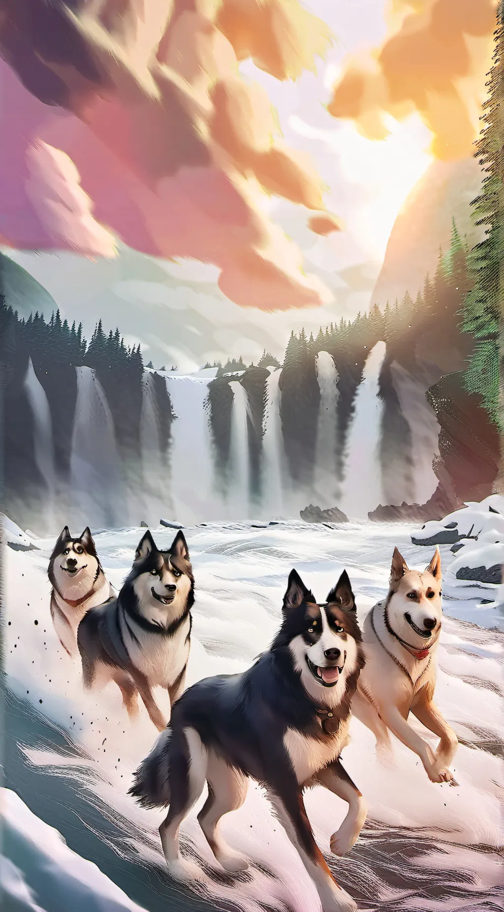 ai character: dogs  background