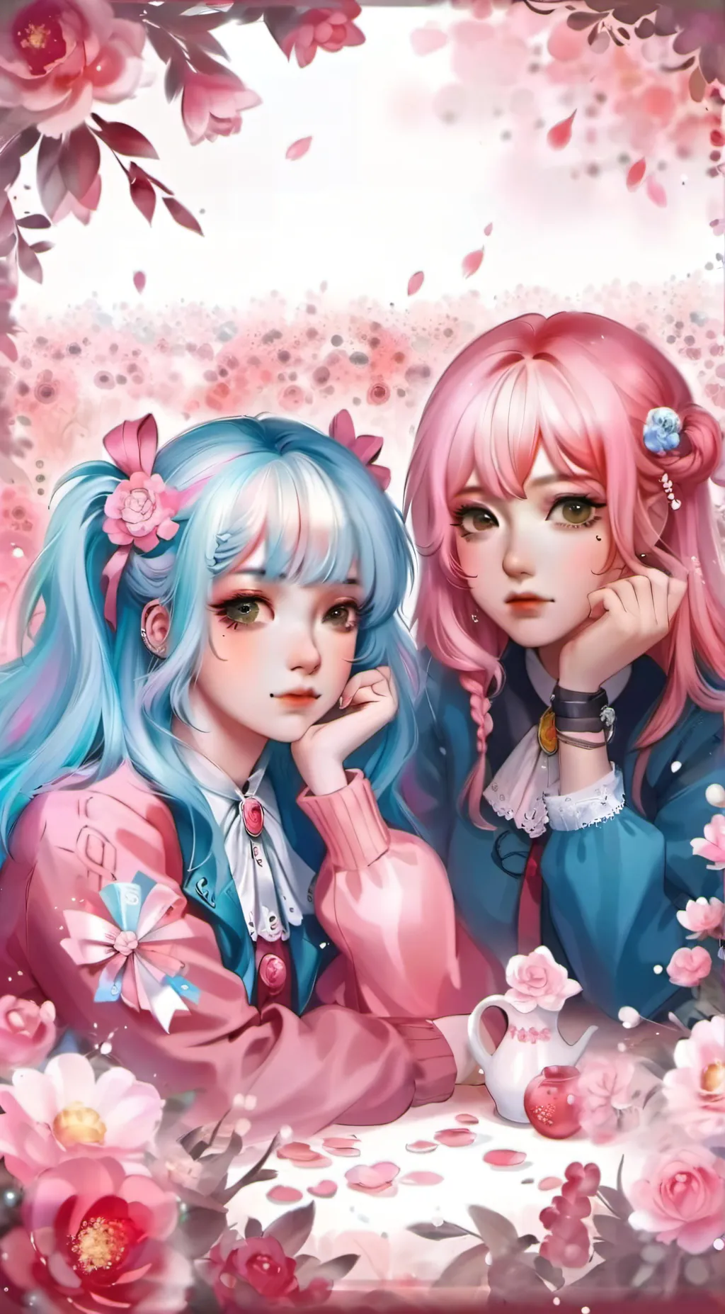 ai character: Coraline & Alice  background