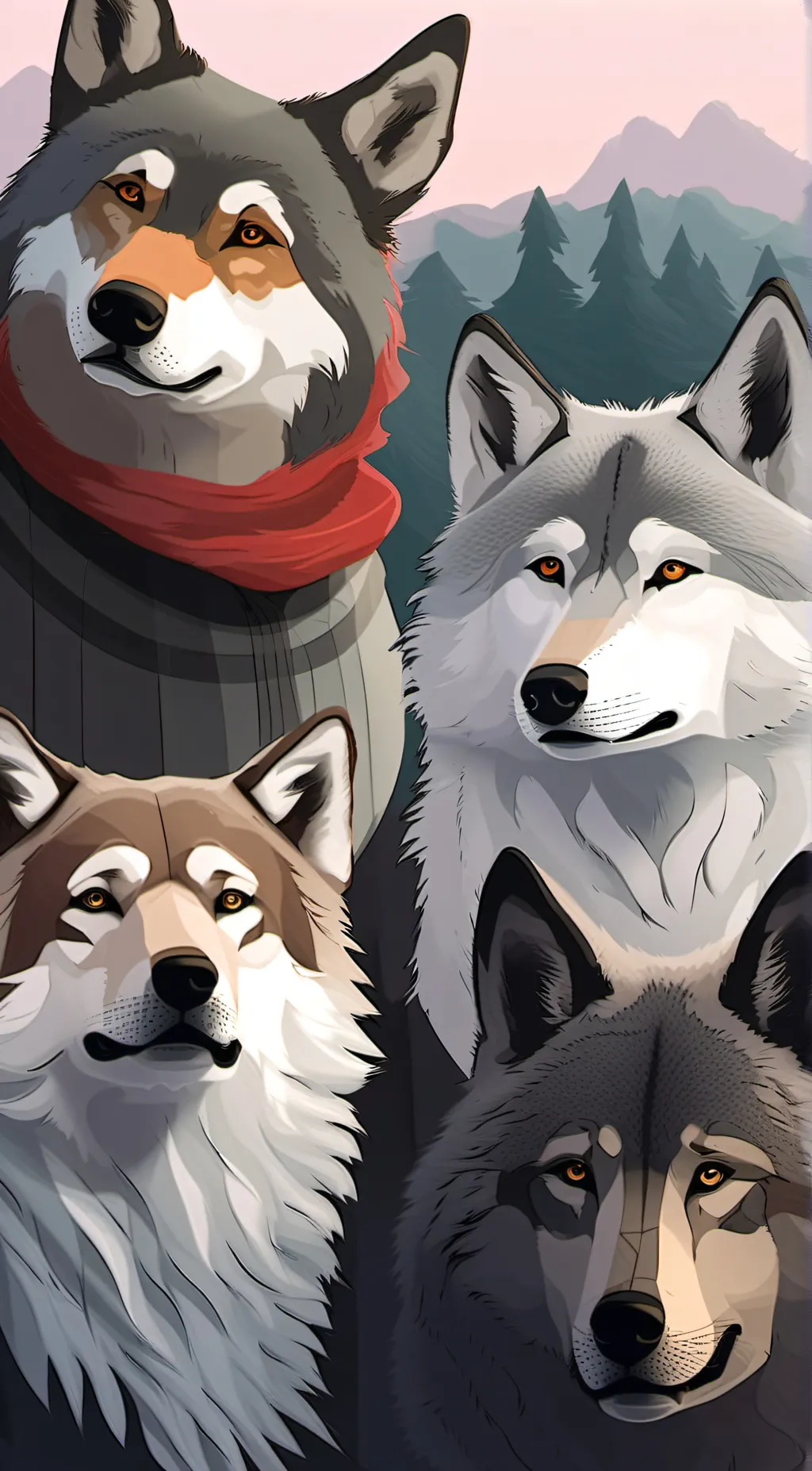 ai character: WOLF PACK background