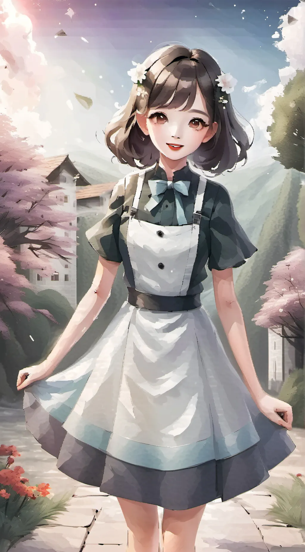 ai character: girl background