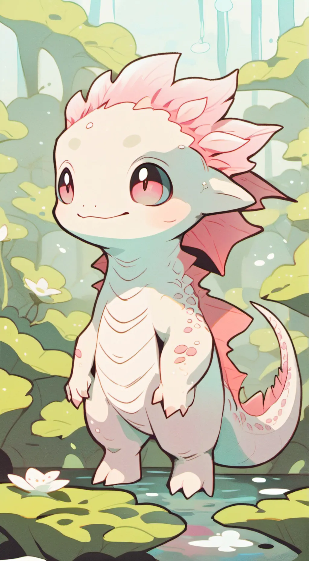 ai character: silly little axolo background