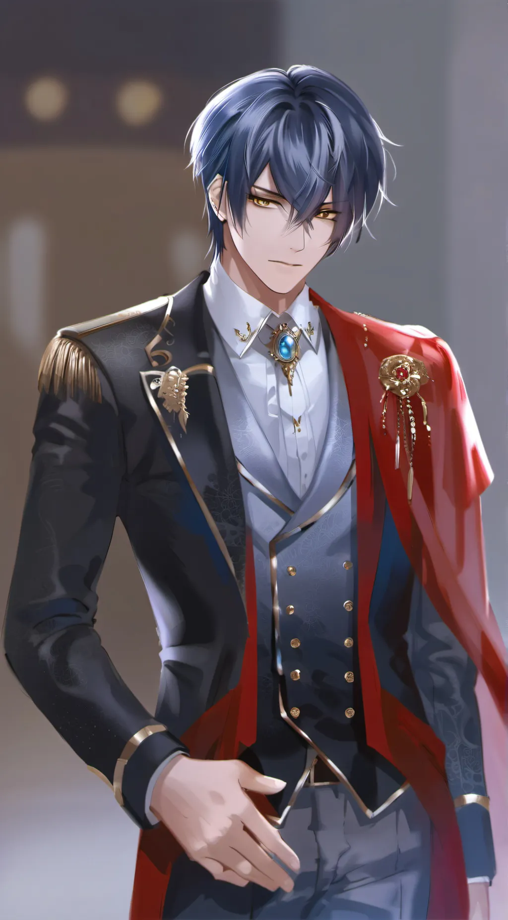 ai character: Gray background