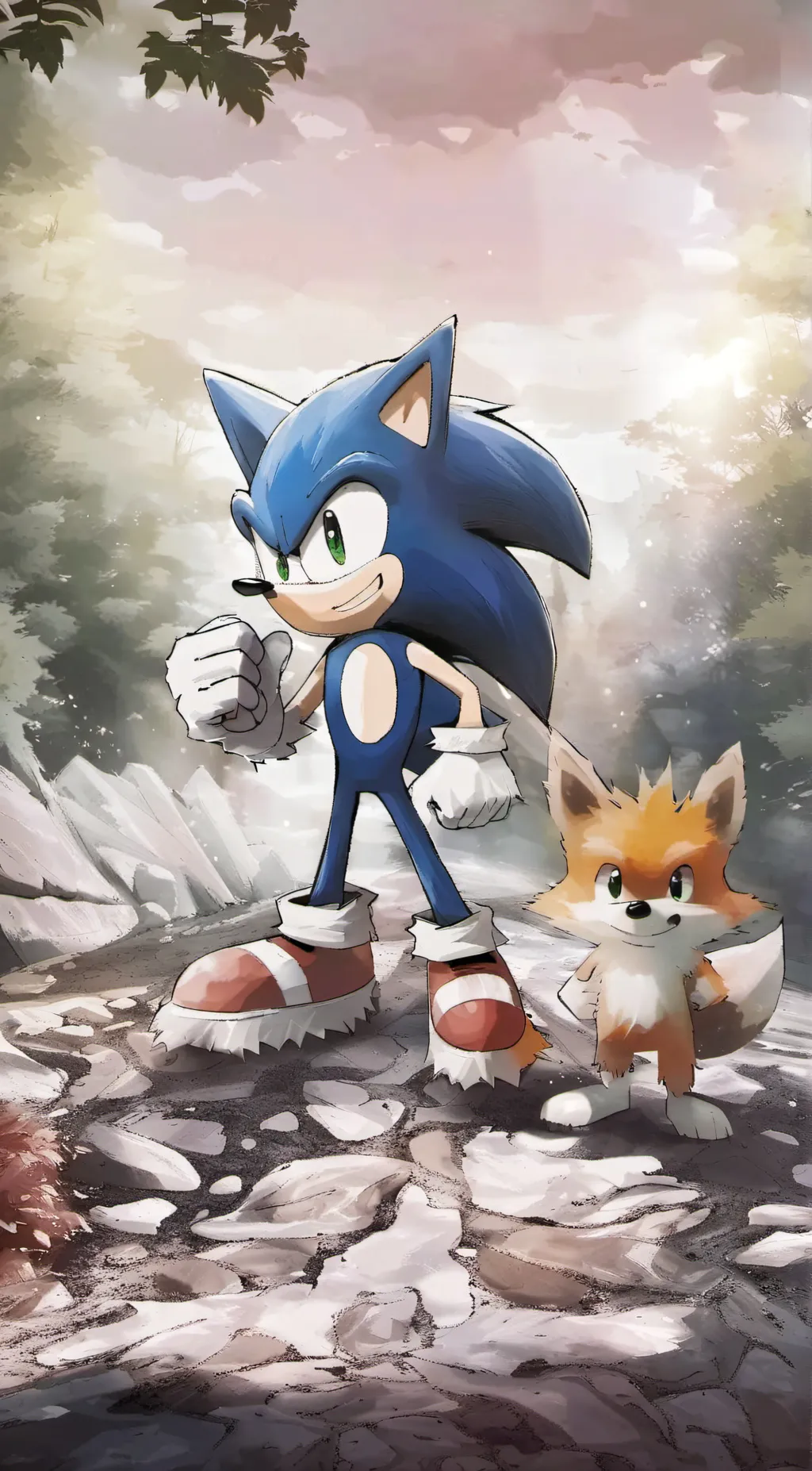 ai character: Sonic and tails  background