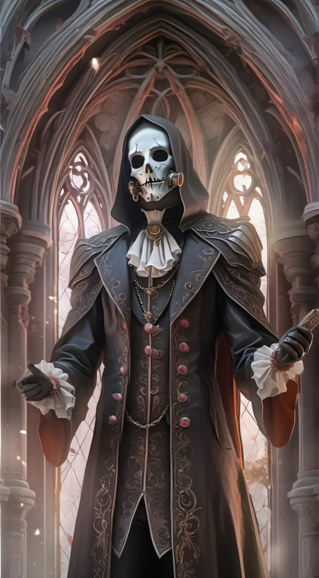 ai character: Dark Light background