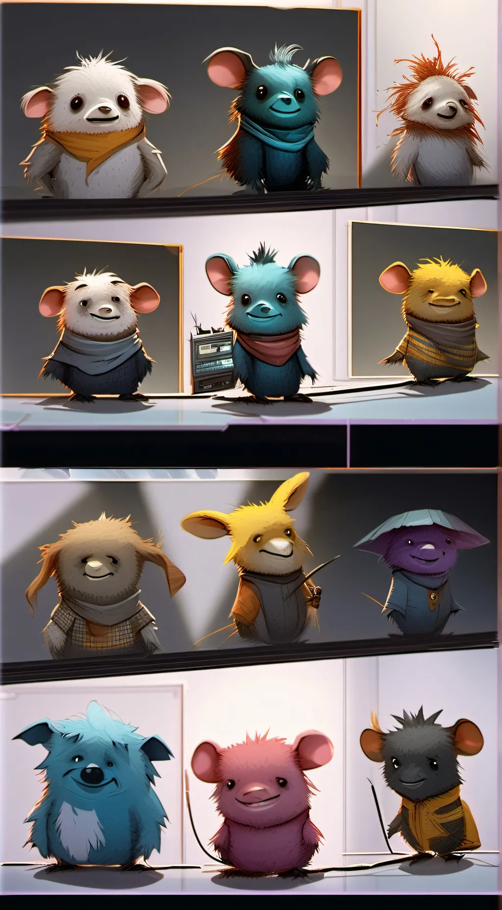 ai character: Smiling critters! background