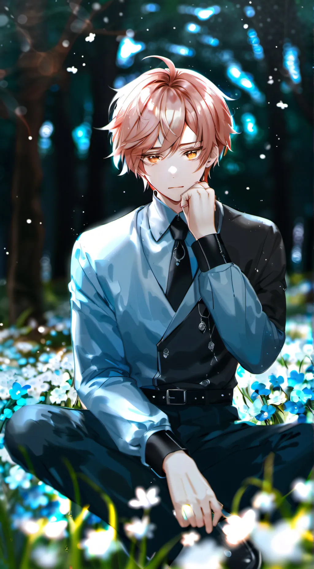 ai character: Lake background