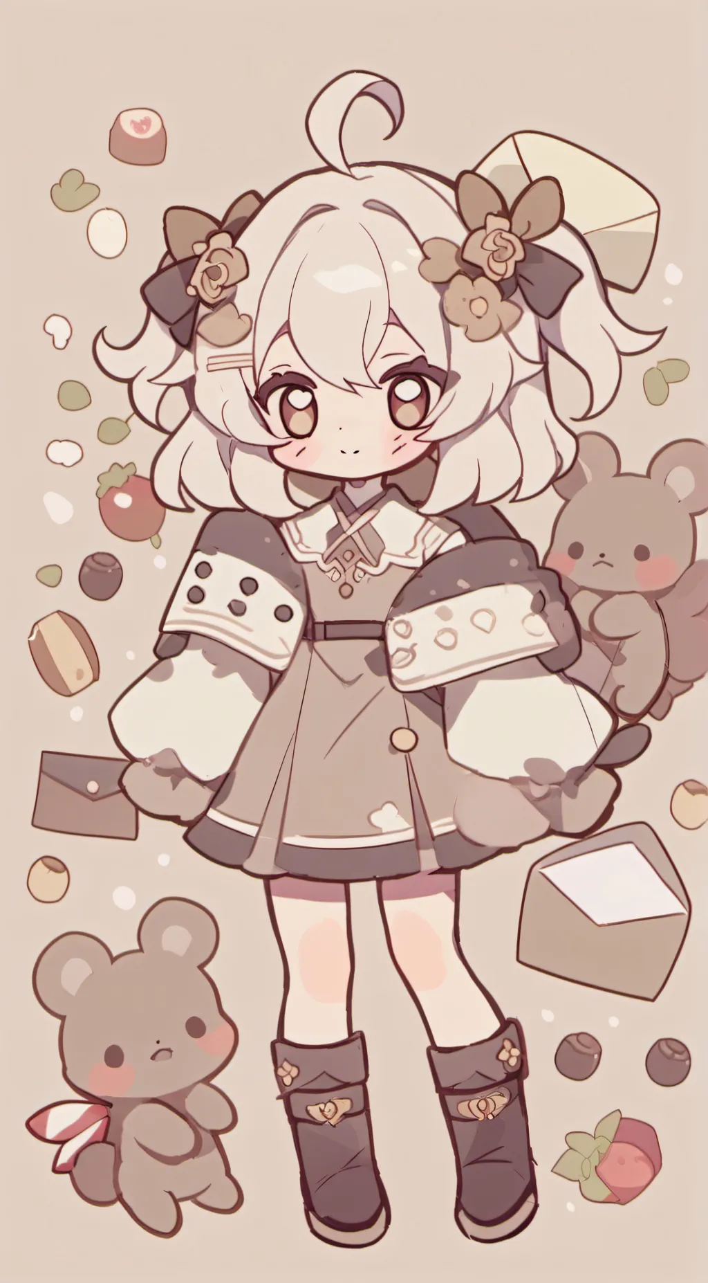 ai character: Smiling crittees background