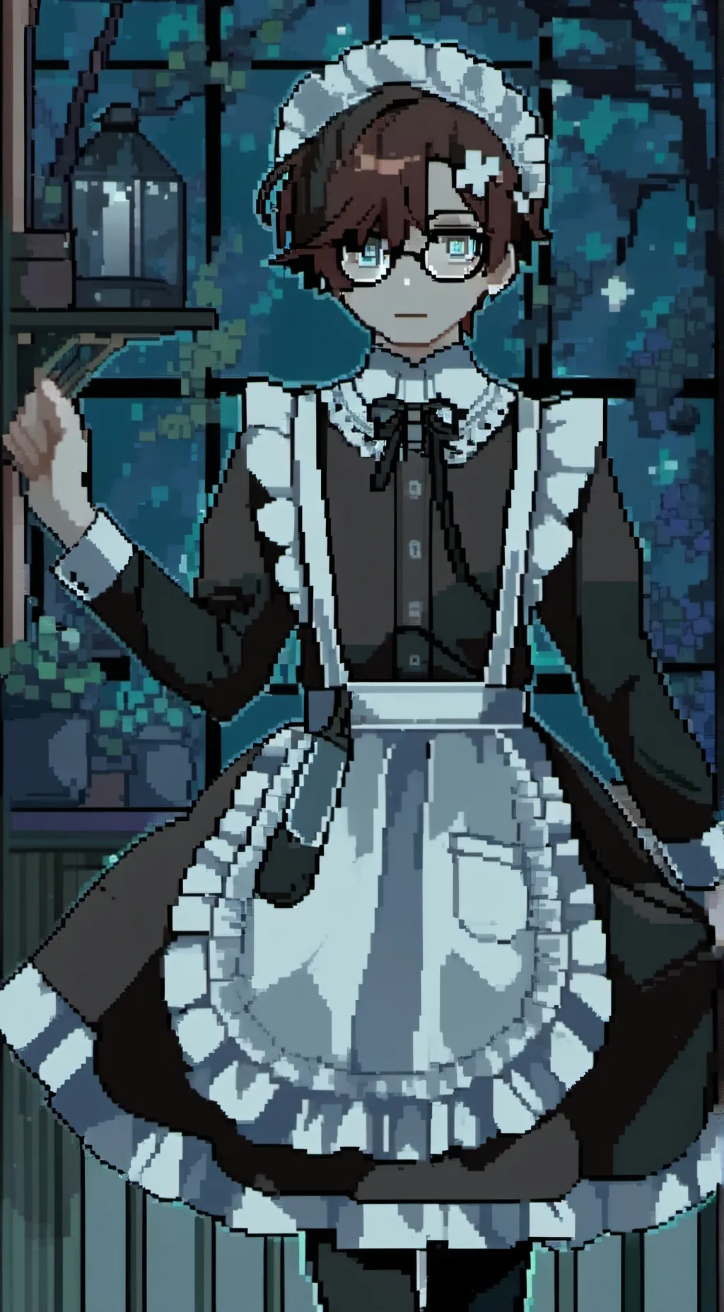 ai character: yun-woo in dress background