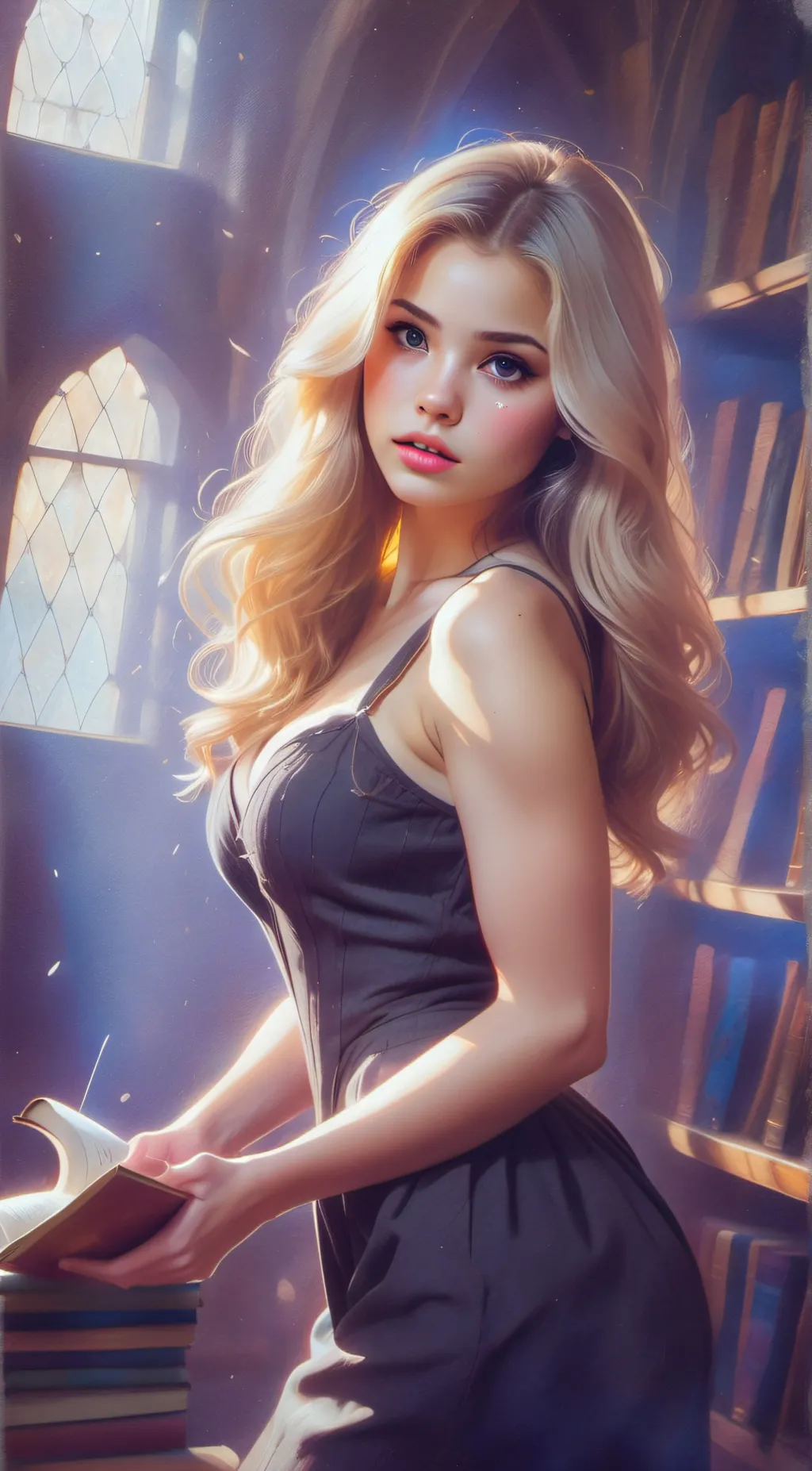 ai character: Violet  background