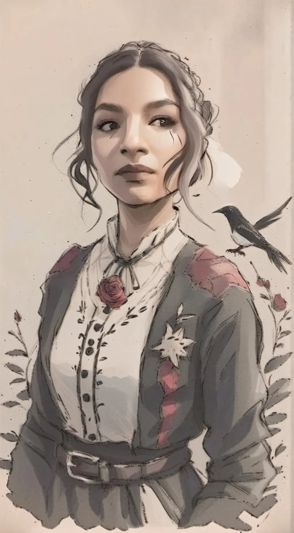 ai character: Rose James Crafty  background