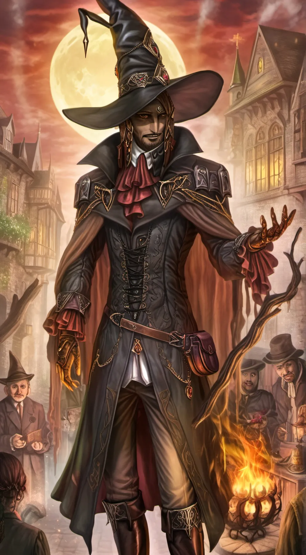 ai character: witch hunter Mat  background