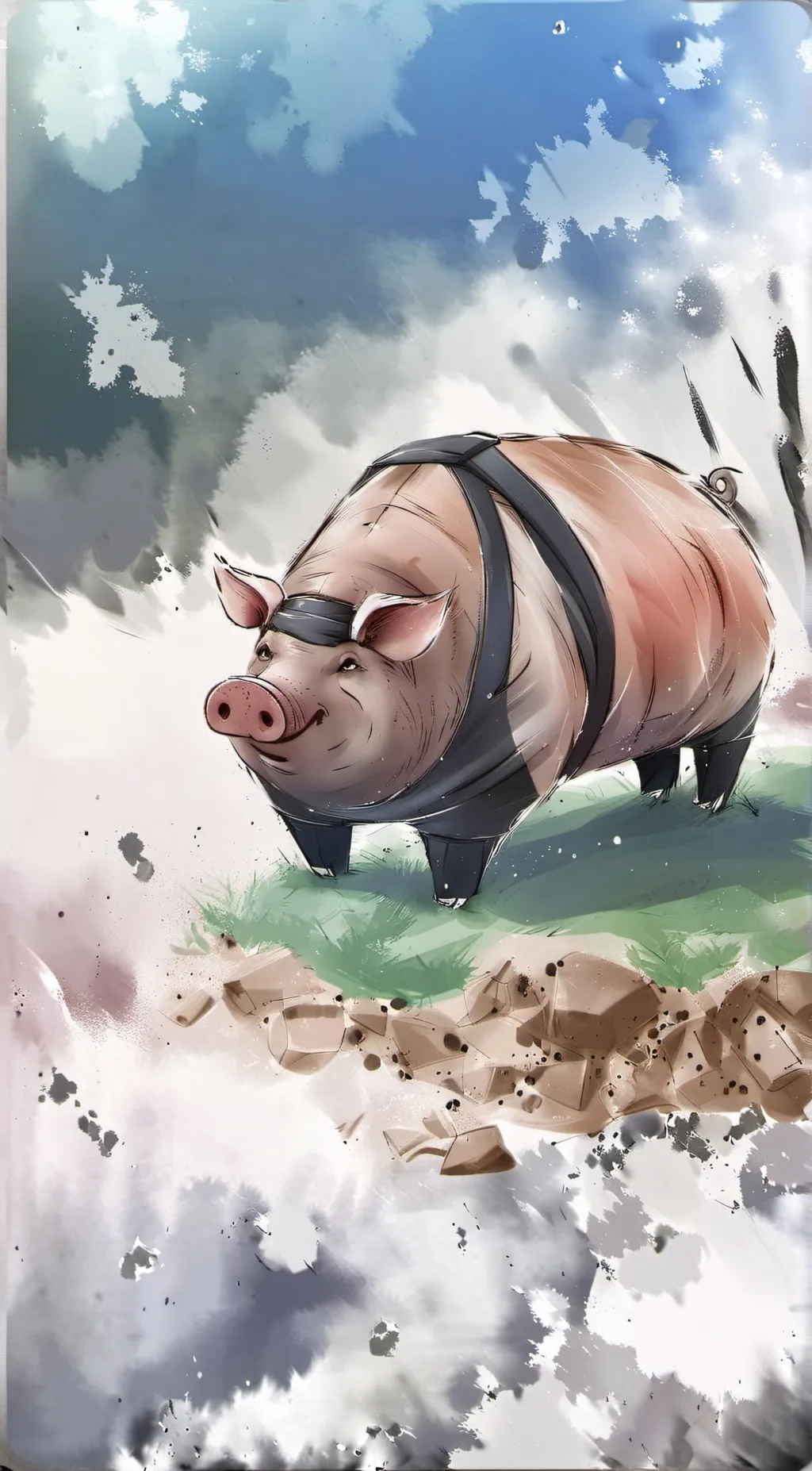 ai character: FAT PIG background