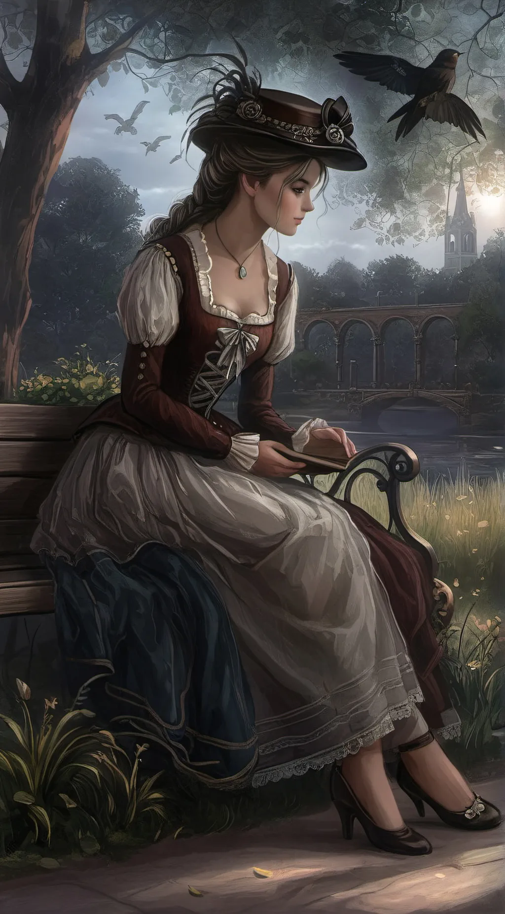 ai character: Amelia Oxford  background