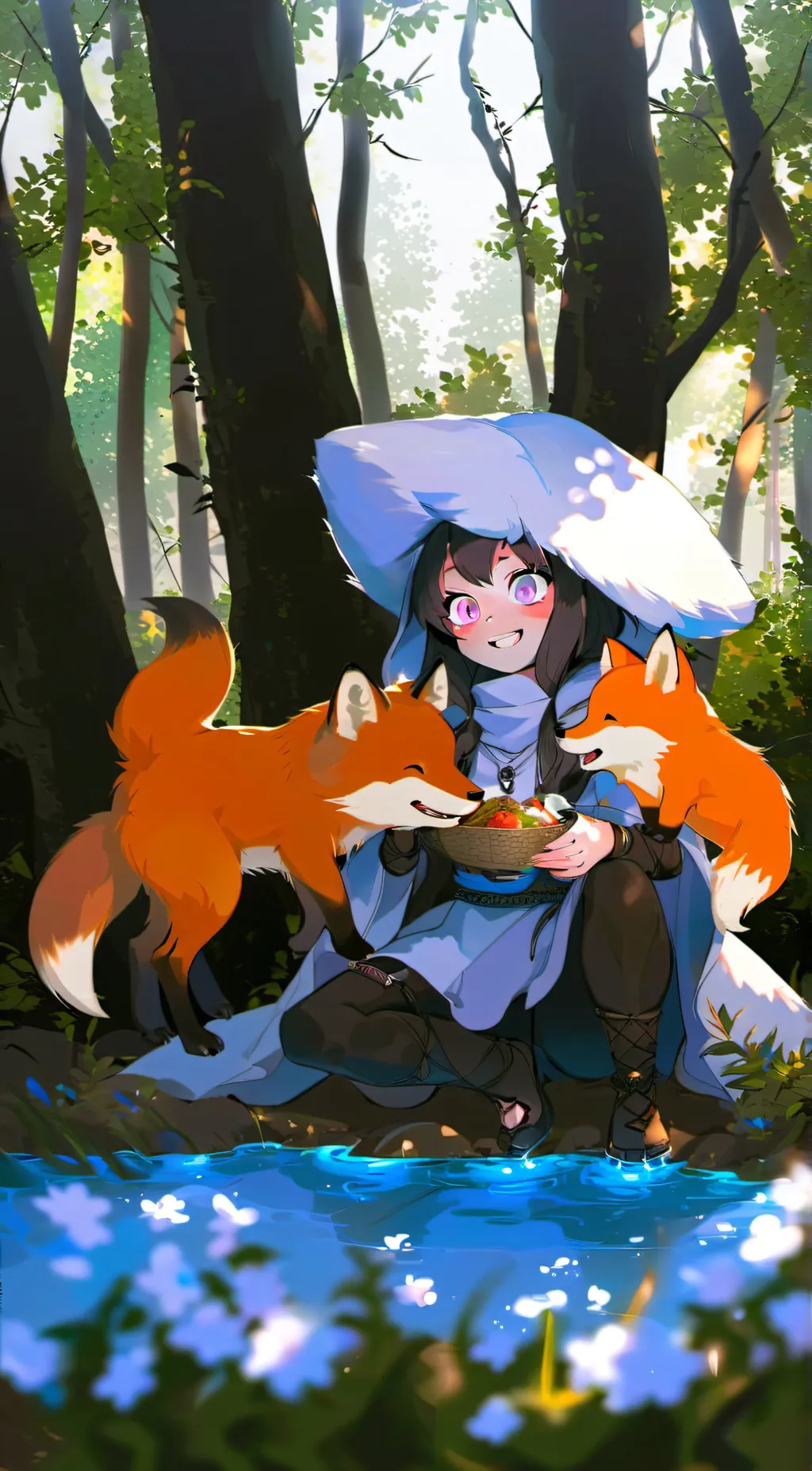 ai character: MENACING FOX GIRL  background