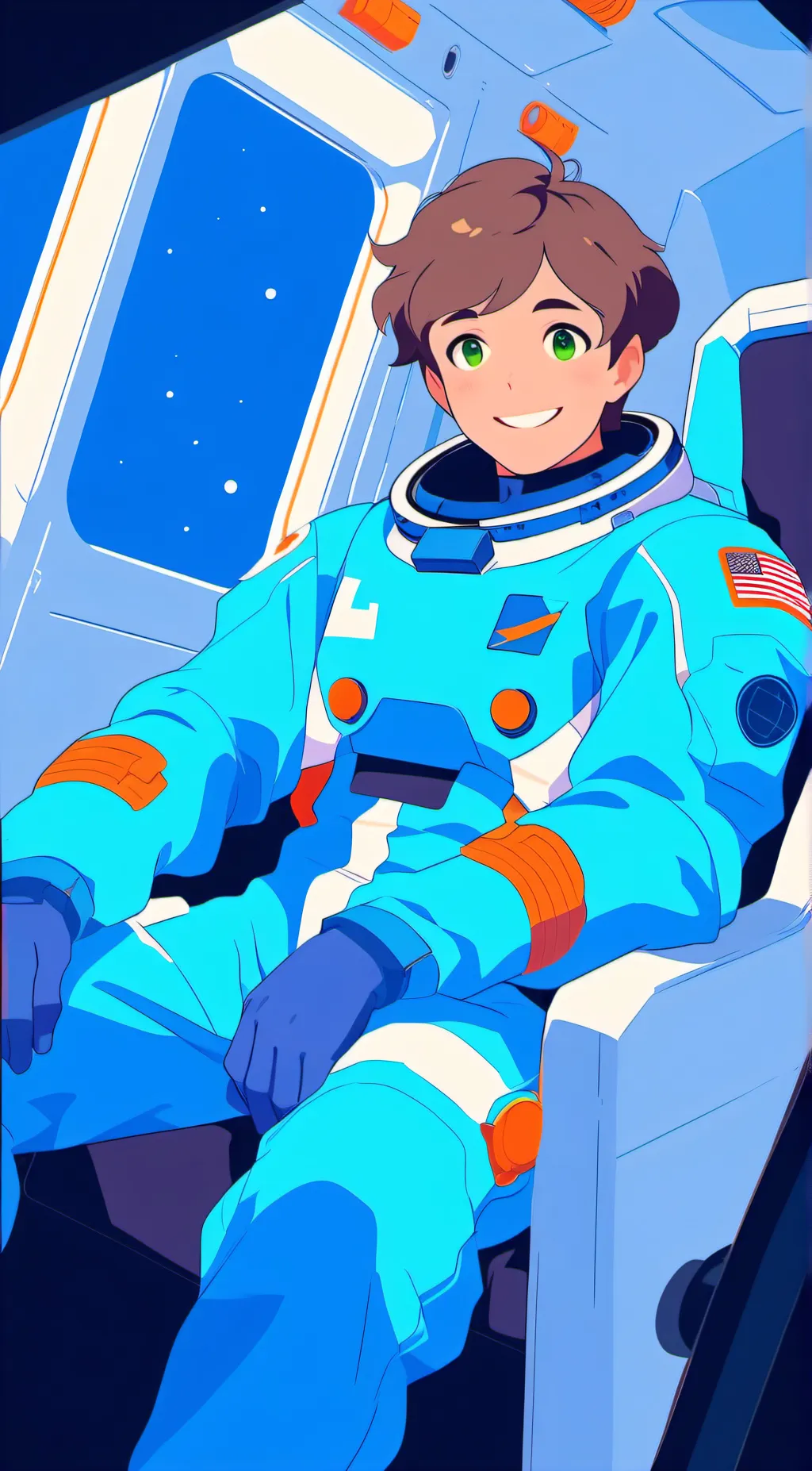 ai character: Blue background