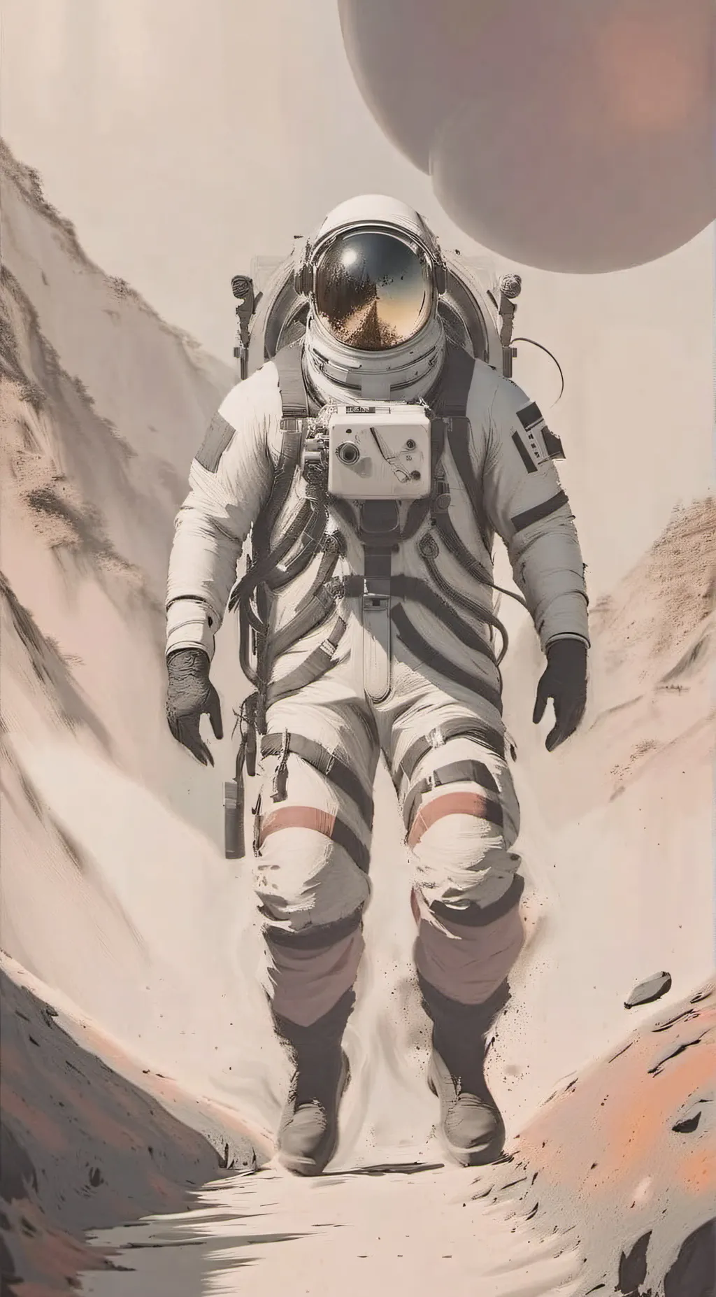 ai character: black astronaut background