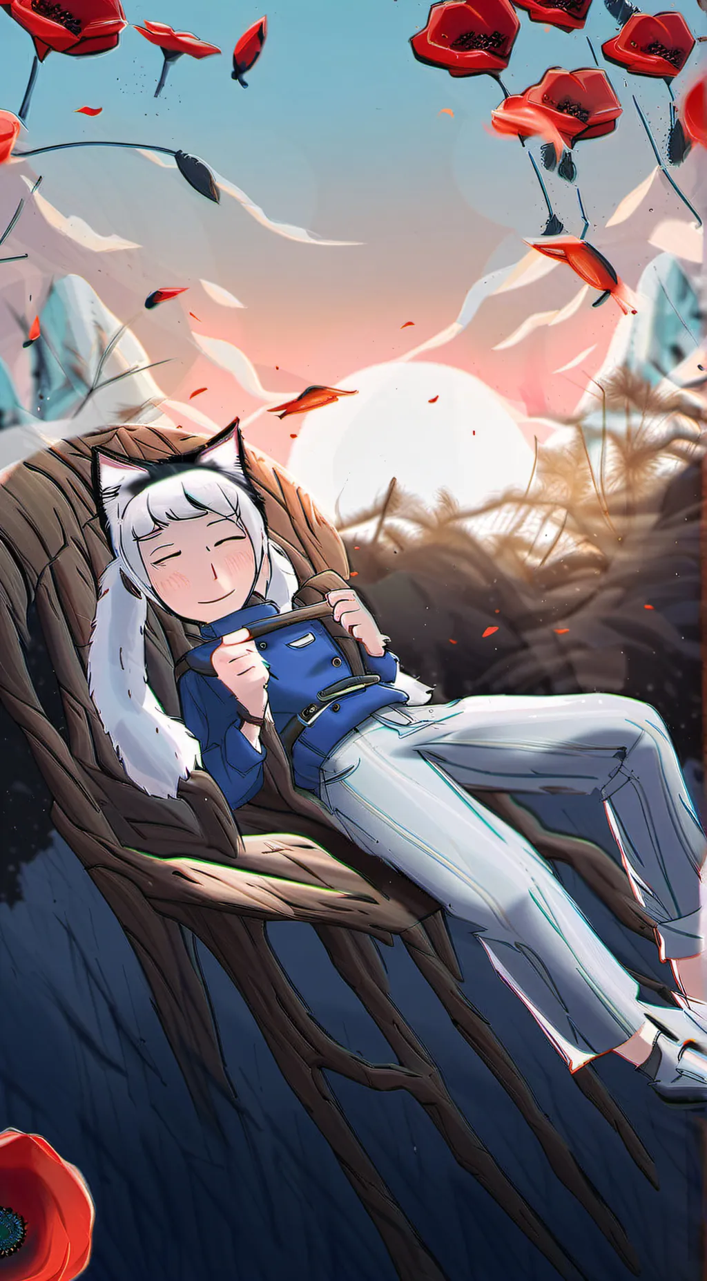 ai character: catnap but a girl background