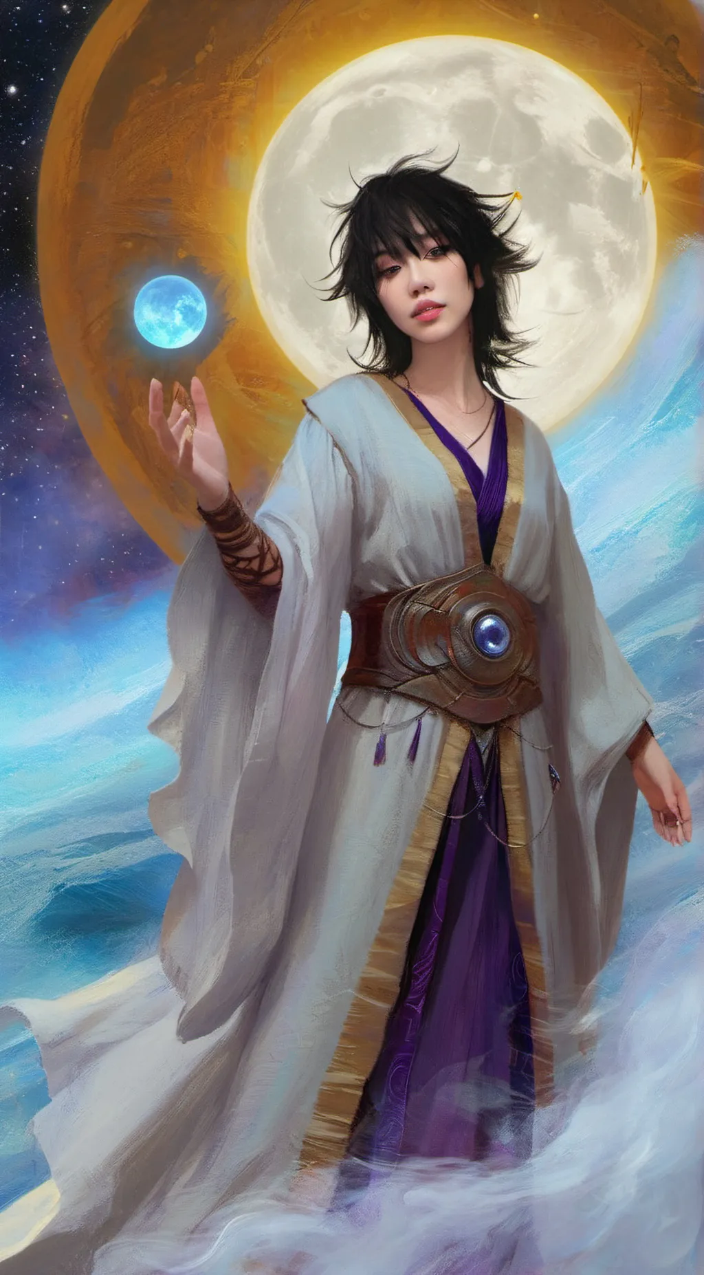 ai character: Elara Moon background