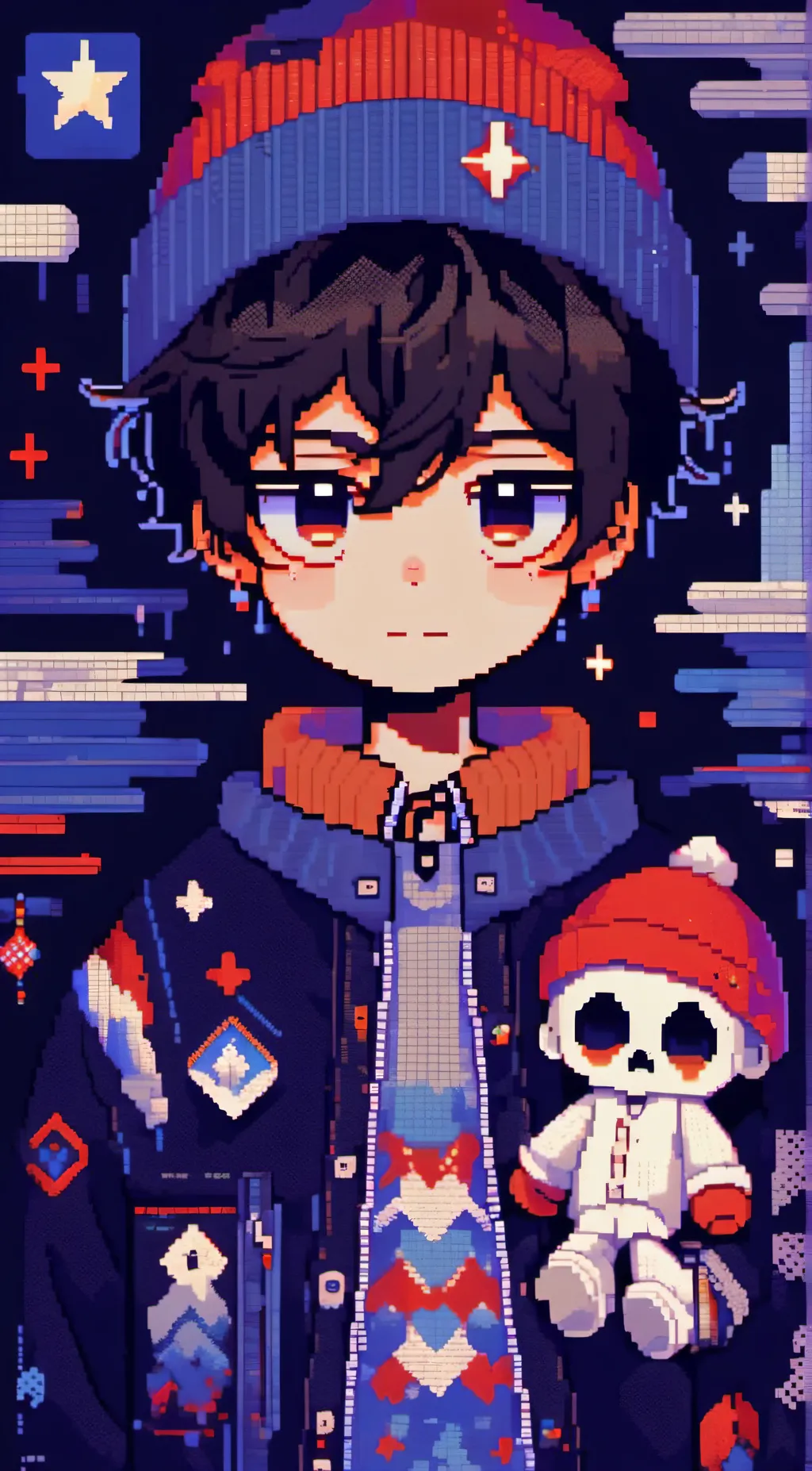 ai character: PIXEL STAN background
