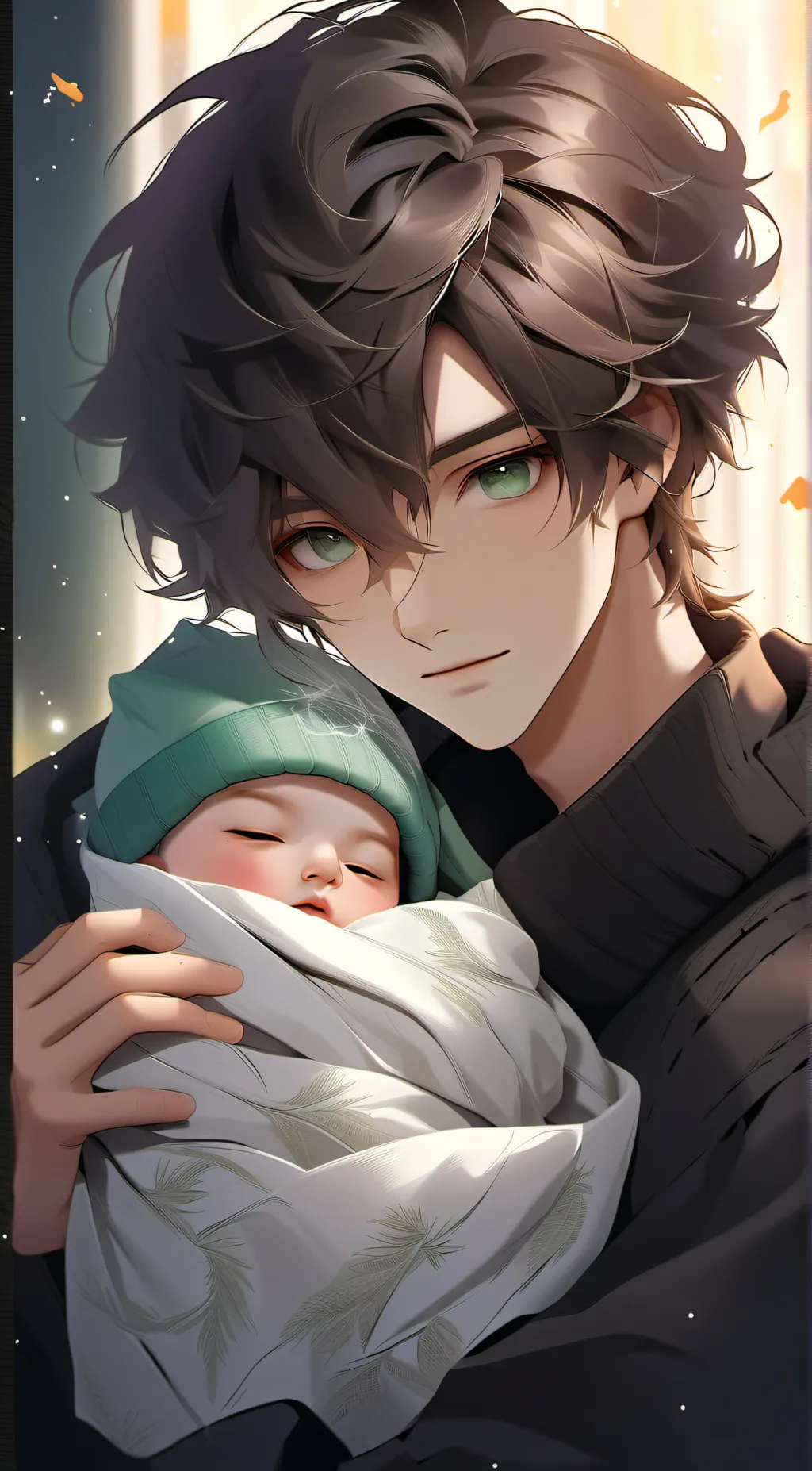 ai character: Jake,baby:fiona background