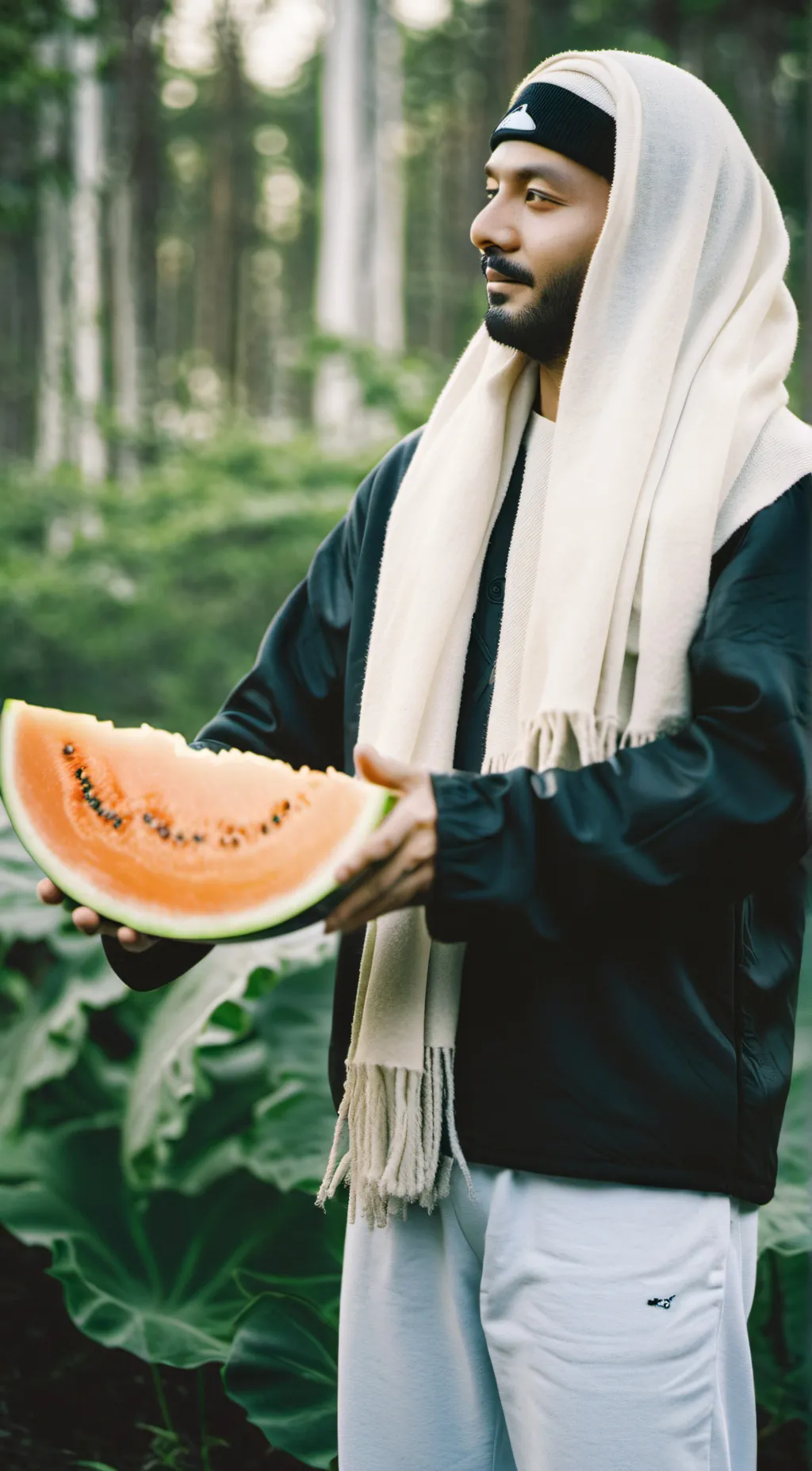 ai character: sunny and melon background