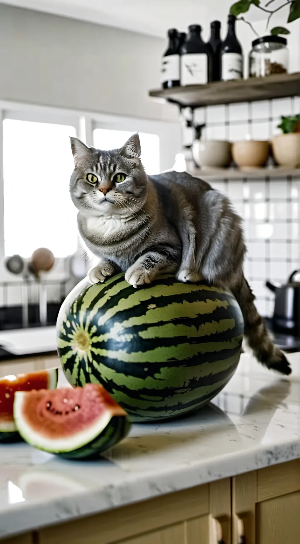 ai character: Watermelon  background