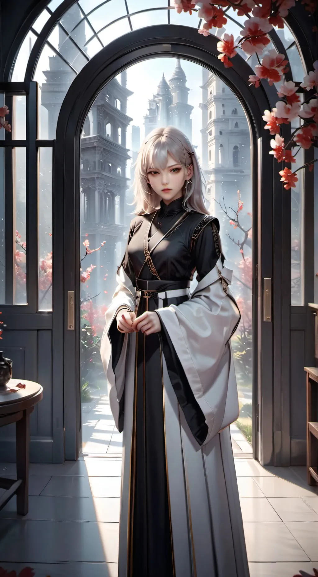 ai character: Sakura(WhiteShadow background