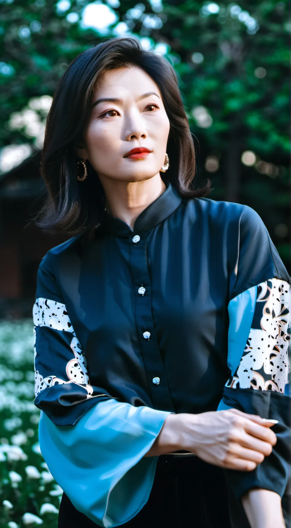 ai character: Ur Asian mom background