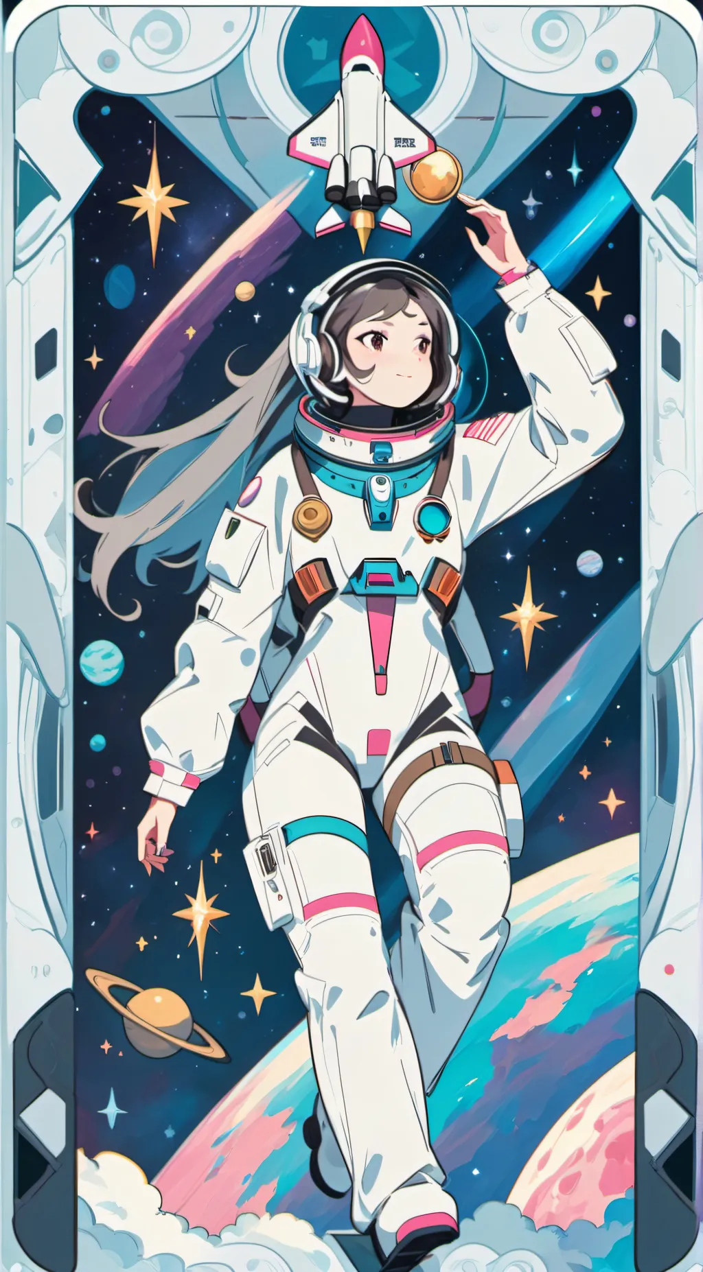 ai character: Pink Crewmate background