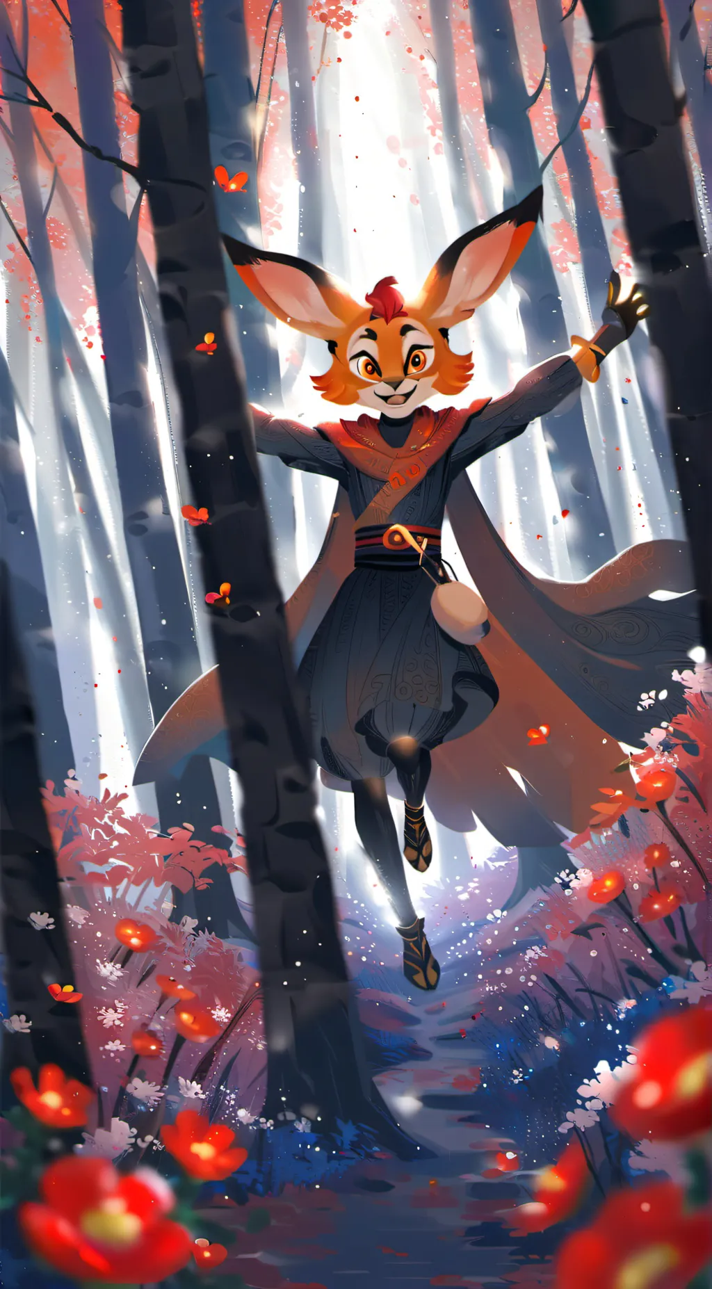 ai character: Smiling critters background