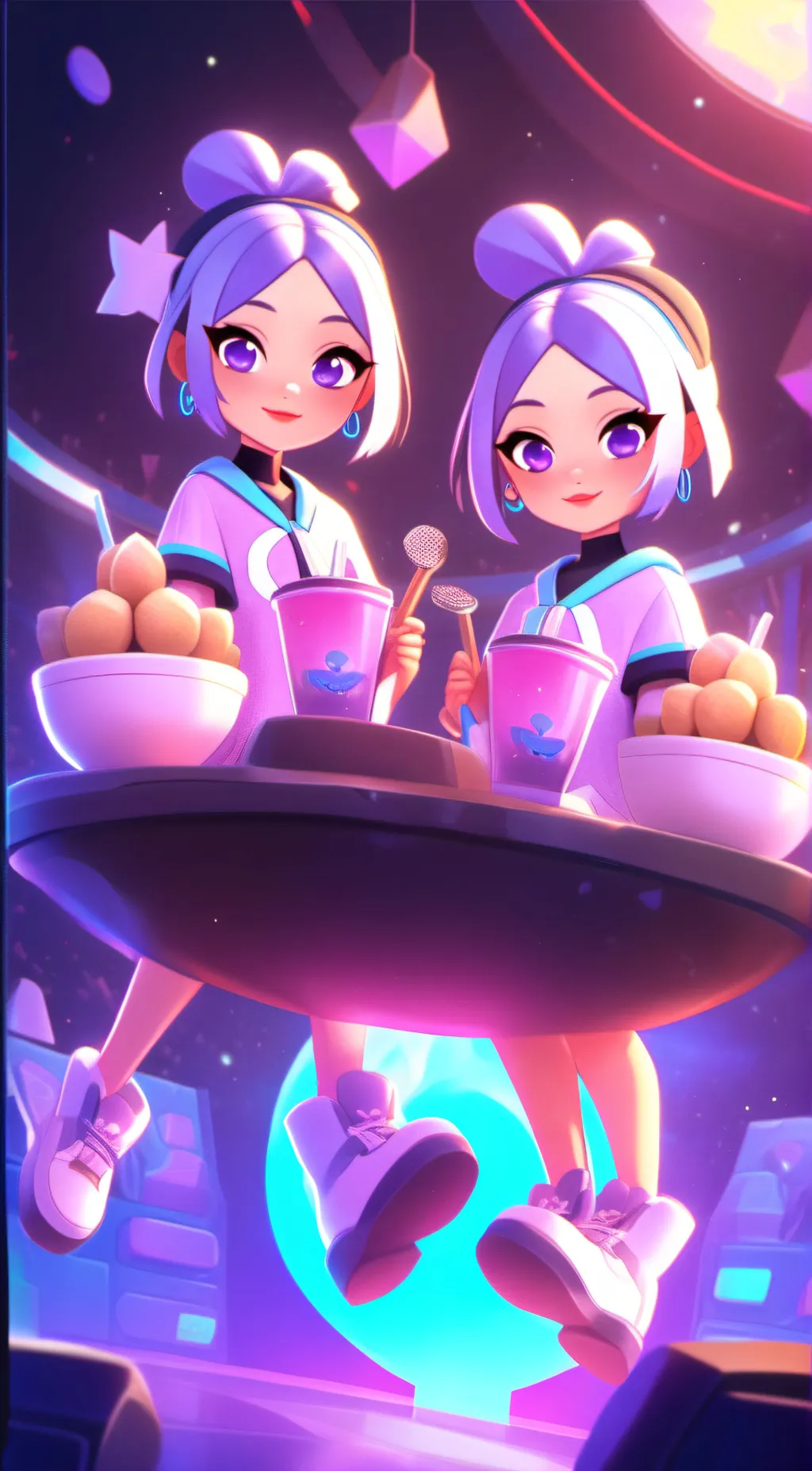 ai character: bella and angel background