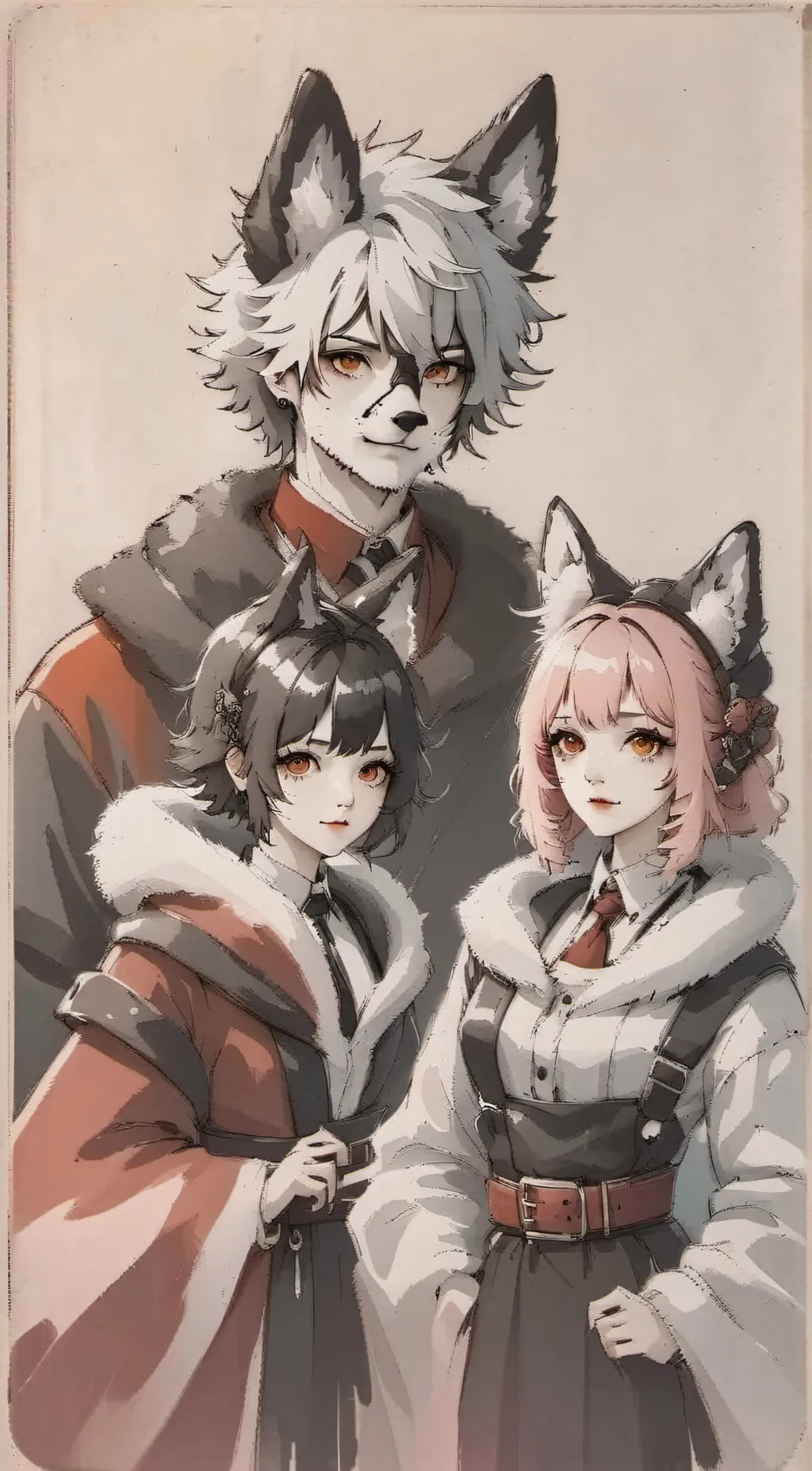 ai character: twin sister furry  background