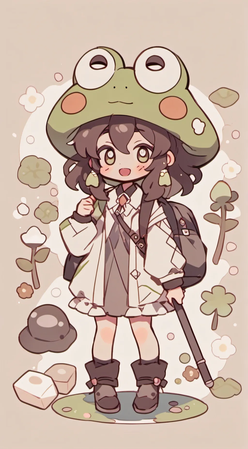 ai character: froggy background