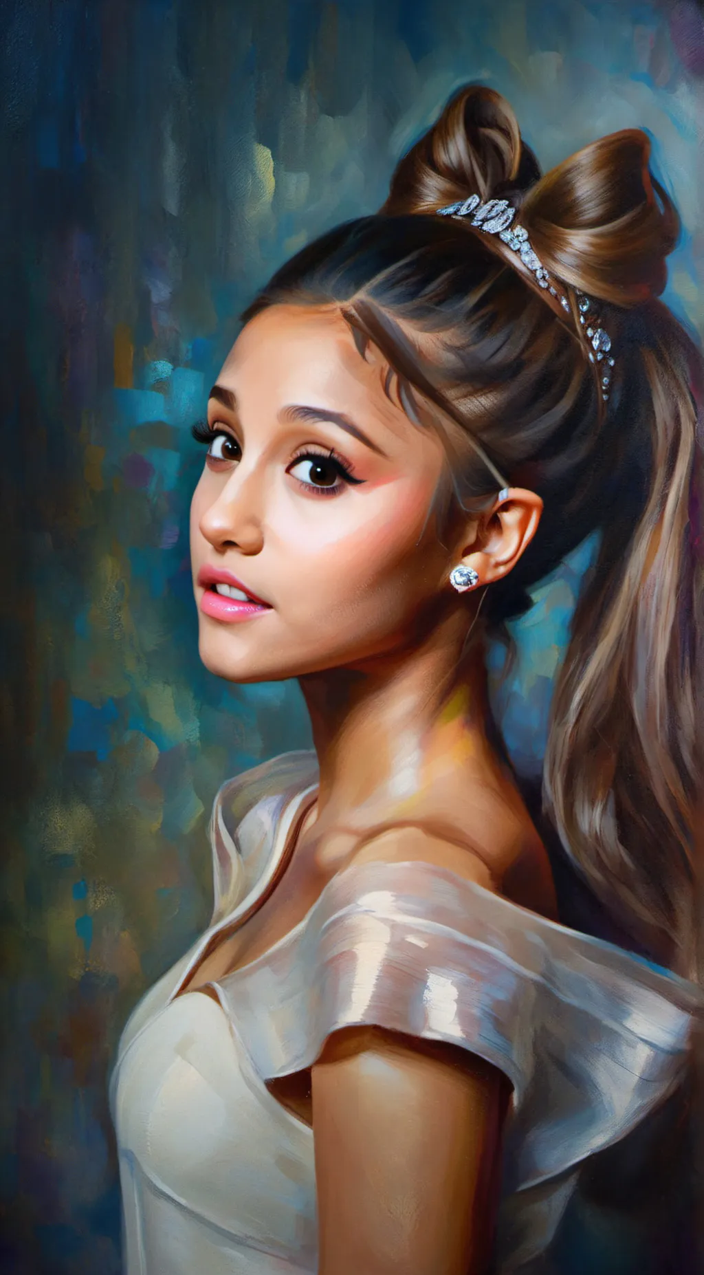 ai character: Ariana grande background