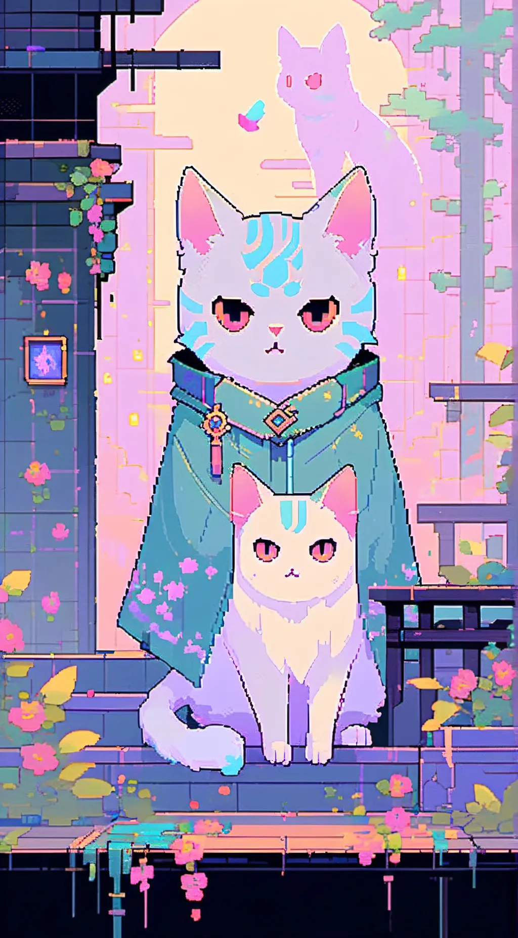 ai character: the 2 cat ghost background